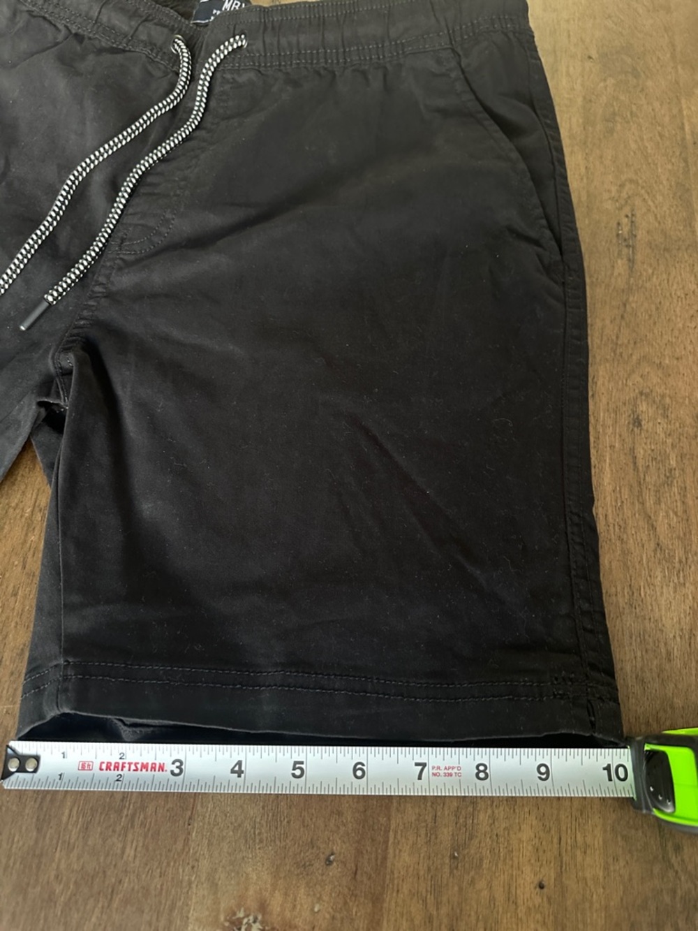 Men's Black Drawstring Shorts - Picture 4 of 6